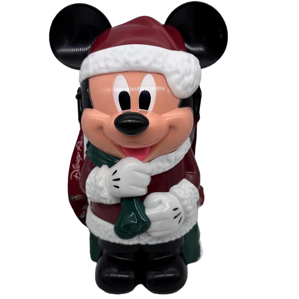 Disney Parks Mickey Mouse Santa‎ Christmas Popcorn Bucket Lanyard Souvenir